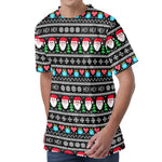 Pixel Christmas Santa Claus Print Men's Velvet T-Shirt