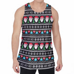 Pixel Christmas Santa Claus Print Men's Velvet Tank Top