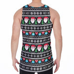Pixel Christmas Santa Claus Print Men's Velvet Tank Top