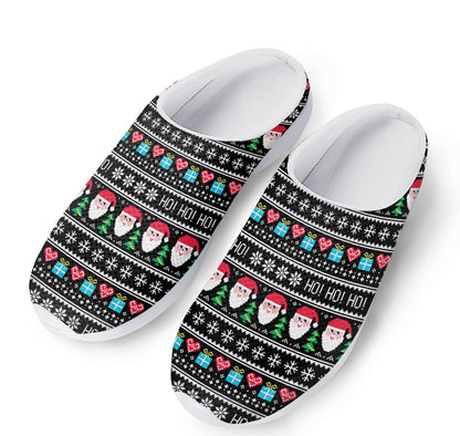 Pixel Christmas Santa Claus Print Mesh Casual Shoes