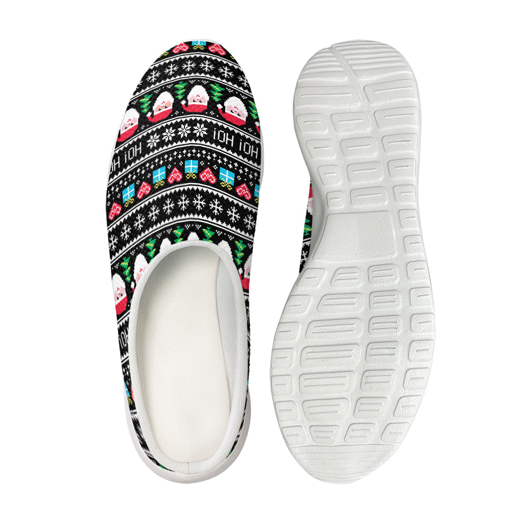 Pixel Christmas Santa Claus Print Mesh Casual Shoes