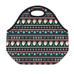 Pixel Christmas Santa Claus Print Neoprene Lunch Bag