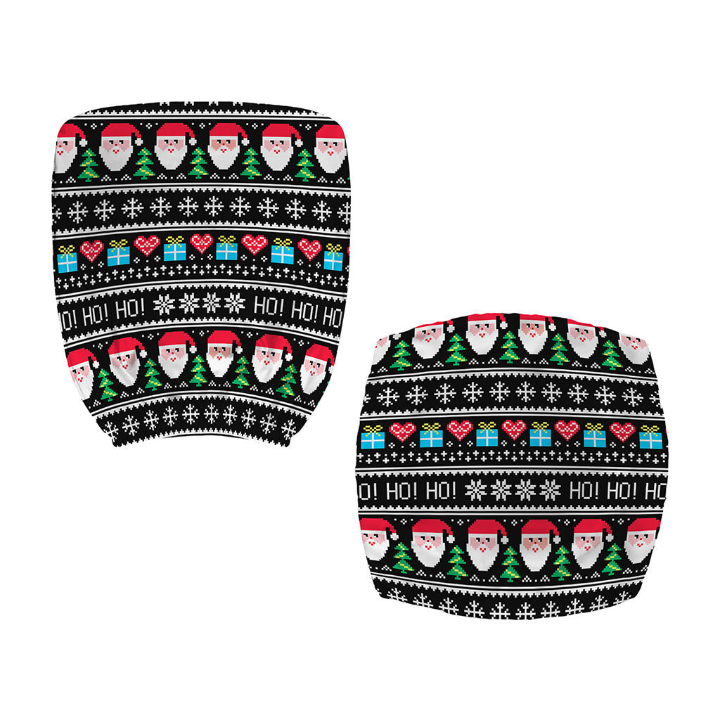 Pixel Christmas Santa Claus Print Office Chair Cover