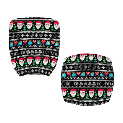 Pixel Christmas Santa Claus Print Office Chair Cover