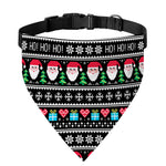 Pixel Christmas Santa Claus Print Over The Collar Dog Bandana
