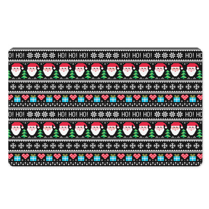 Pixel Christmas Santa Claus Print Polyester Doormat