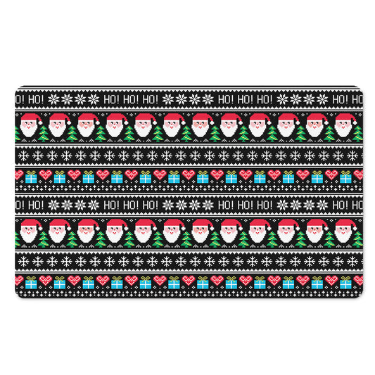 Pixel Christmas Santa Claus Print Polyester Doormat