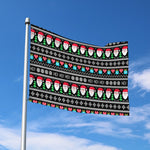 Pixel Christmas Santa Claus Print Polyester Flag