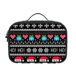 Pixel Christmas Santa Claus Print Portable Lunch Bag