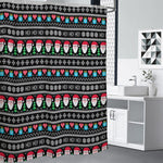 Pixel Christmas Santa Claus Print Premium Shower Curtain