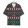 Pixel Christmas Santa Claus Print Rayon Hawaiian Shirt