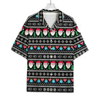 Pixel Christmas Santa Claus Print Rayon Hawaiian Shirt
