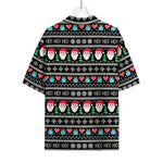 Pixel Christmas Santa Claus Print Rayon Hawaiian Shirt