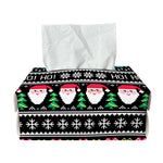 Pixel Christmas Santa Claus Print Rectangle Tissue Box Cover
