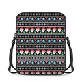 Pixel Christmas Santa Claus Print Rectangular Crossbody Bag