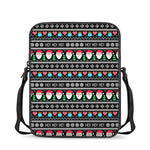 Pixel Christmas Santa Claus Print Rectangular Crossbody Bag