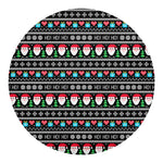 Pixel Christmas Santa Claus Print Round Blanket