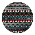 Pixel Christmas Santa Claus Print Round Floor Mat