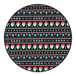 Pixel Christmas Santa Claus Print Round Floor Mat