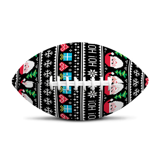 Pixel Christmas Santa Claus Print Rugby Ball