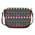 Pixel Christmas Santa Claus Print Saddle Bag