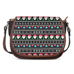 Pixel Christmas Santa Claus Print Saddle Bag