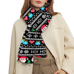 Pixel Christmas Santa Claus Print Scarf