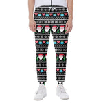 Pixel Christmas Santa Claus Print Scuba Joggers