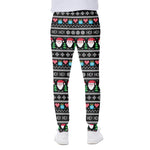 Pixel Christmas Santa Claus Print Scuba Joggers