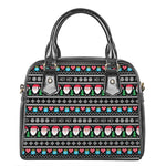 Pixel Christmas Santa Claus Print Shoulder Handbag