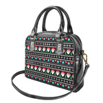 Pixel Christmas Santa Claus Print Shoulder Handbag
