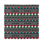 Pixel Christmas Santa Claus Print Silk Bandana