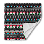 Pixel Christmas Santa Claus Print Silk Bandana