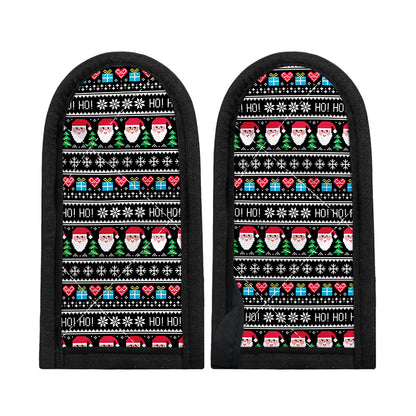 Pixel Christmas Santa Claus Print Skillet Handle Cover