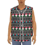 Pixel Christmas Santa Claus Print Sleeveless Baseball Jersey