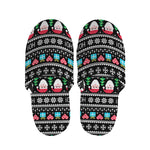 Pixel Christmas Santa Claus Print Slippers