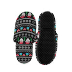 Pixel Christmas Santa Claus Print Slippers