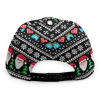 Pixel Christmas Santa Claus Print Snapback Cap