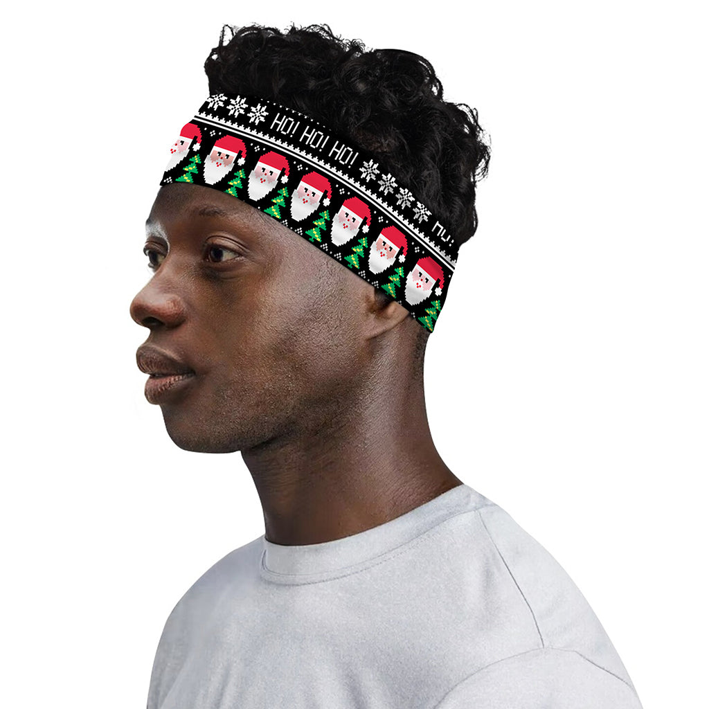 Pixel Christmas Santa Claus Print Sports Headband
