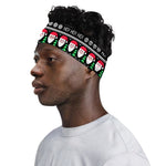 Pixel Christmas Santa Claus Print Sports Headband