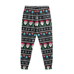 Pixel Christmas Santa Claus Print Sweatpants