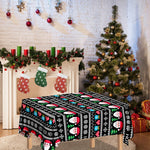 Pixel Christmas Santa Claus Print Tablecloth