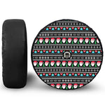 Pixel Christmas Santa Claus Print Tire Cover With Camera Hole