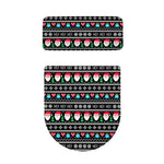 Pixel Christmas Santa Claus Print Toilet Lid And Tank Cover Set