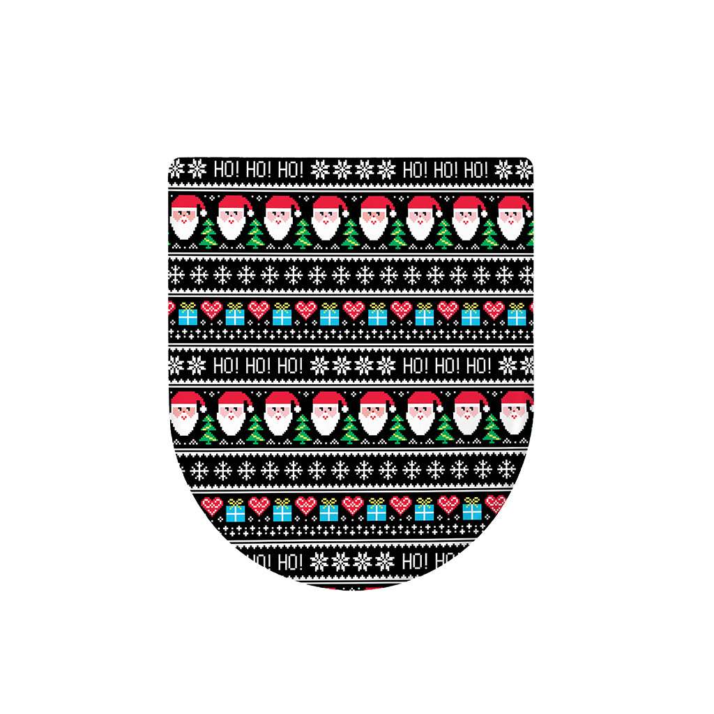Pixel Christmas Santa Claus Print Toilet Lid Cover