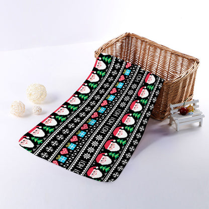 Pixel Christmas Santa Claus Print Towel