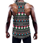 Pixel Christmas Santa Claus Print Training Tank Top