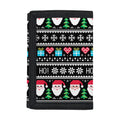 Pixel Christmas Santa Claus Print Trifold Wallet