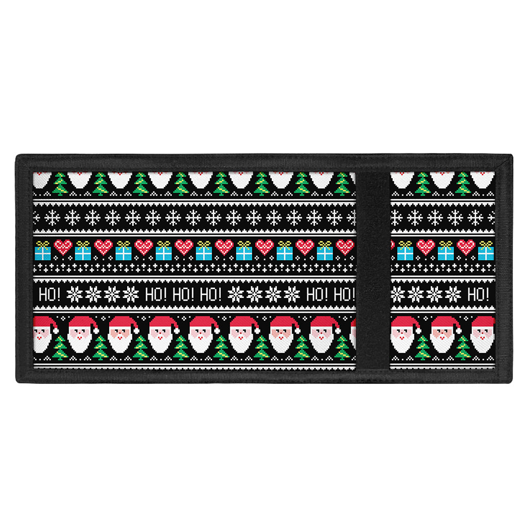 Pixel Christmas Santa Claus Print Trifold Wallet