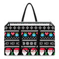 Pixel Christmas Santa Claus Print Utility Tote Bag